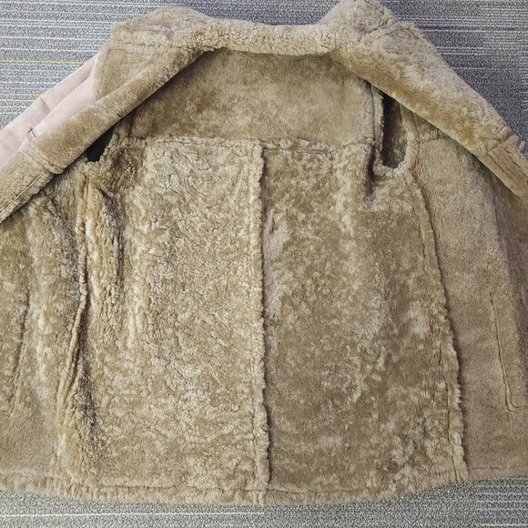 Vintage Sheepskin Shearling Leather Jacket Coat (2XL - 50) - Picture 3 of 12